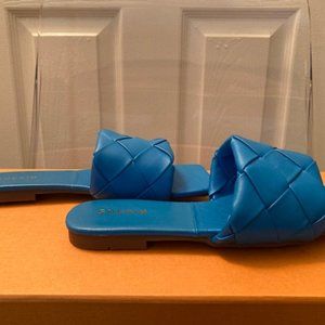 Blue Braided Open Toe Slides